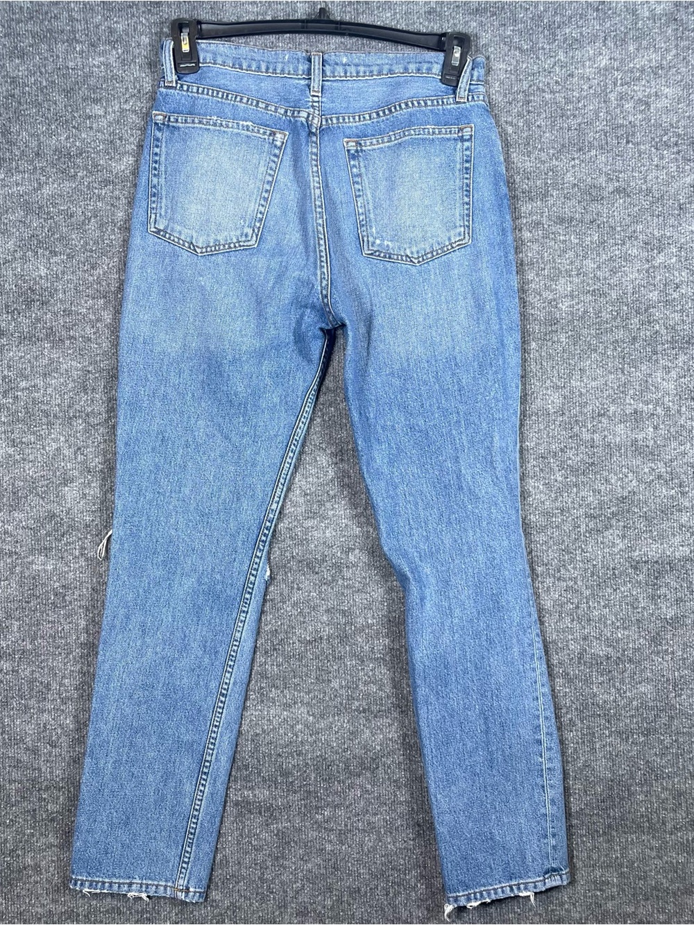 Reformation Womens 29 Julia High Cigarette Blue Jeans Light Wash Distressed - Picture 3 of 10